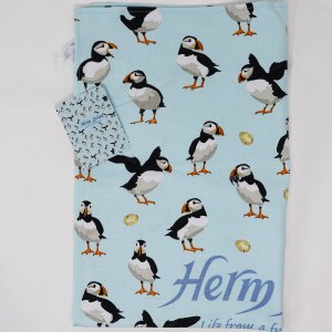 Herm Island Puffin Egg Cotton Tea Towel