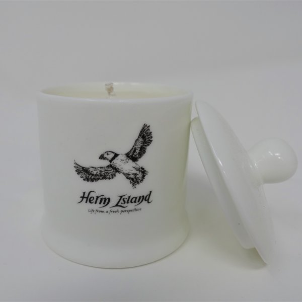 Herm Island Puffin Condiment Jar Candle
